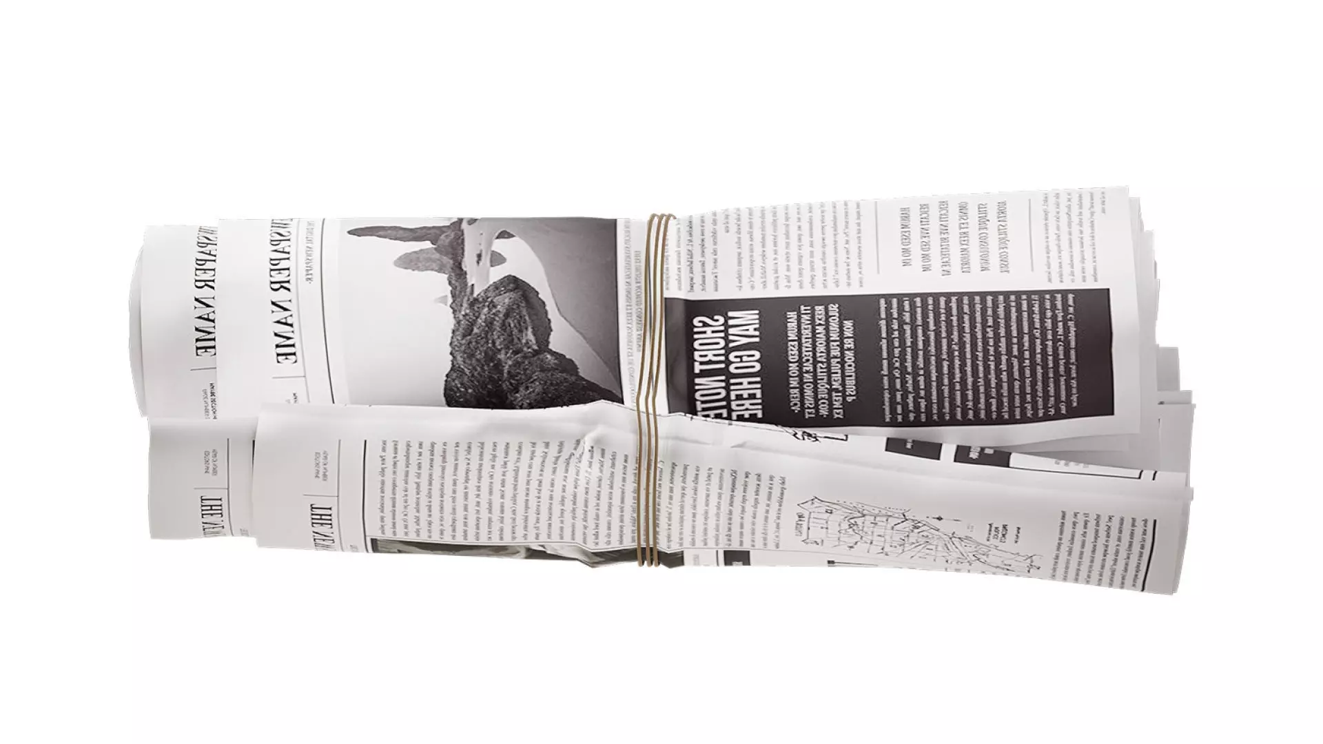 Newspaper set 3D model_3