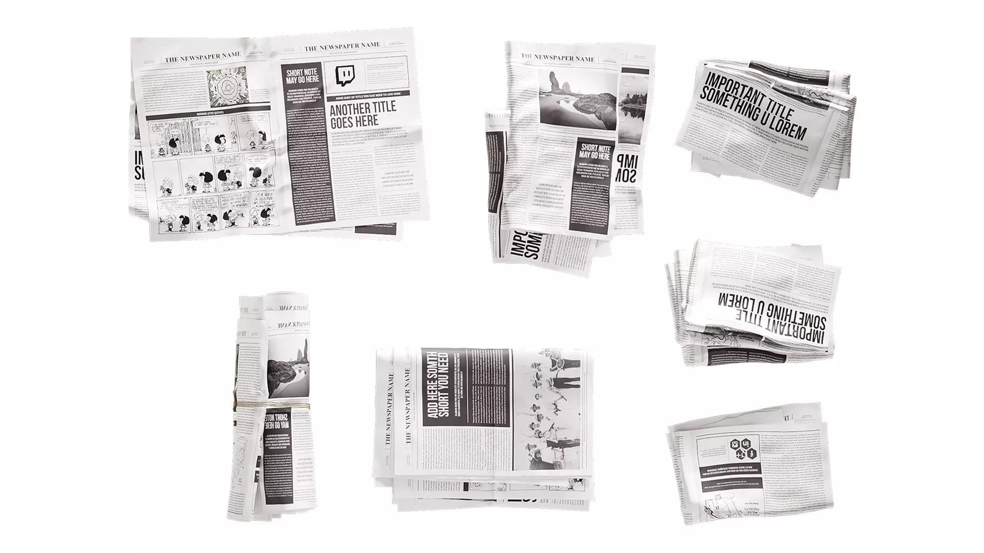 Newspaper set 3D model_13