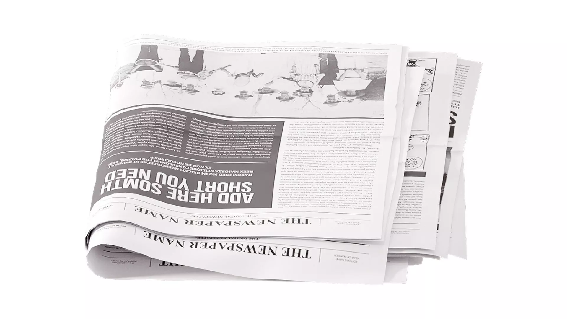 Newspaper set 3D model_10