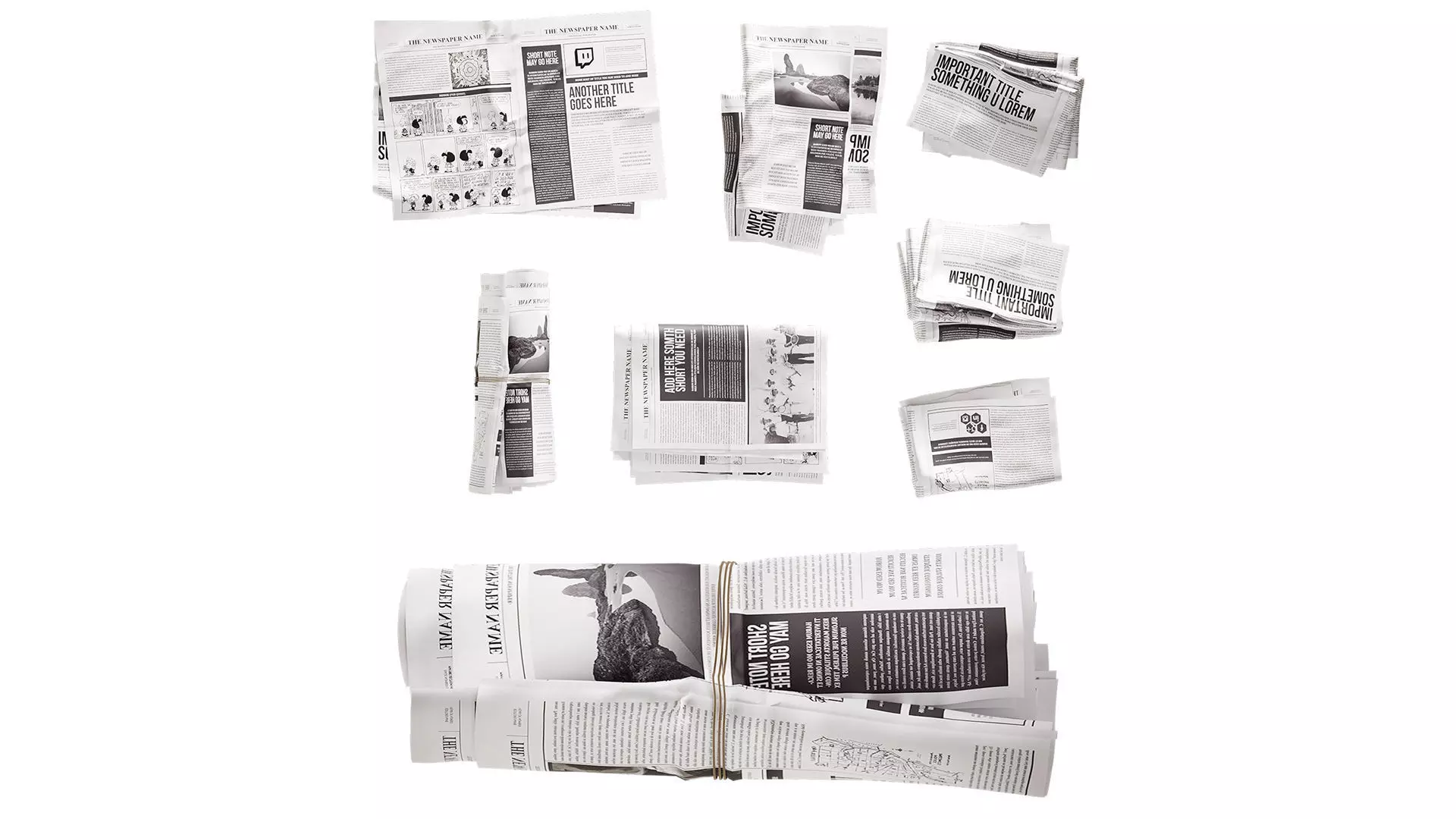 Newspaper set 3D model_9