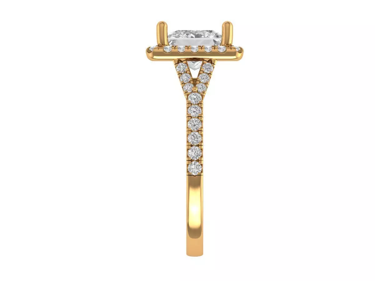 Princess Engagement Ring 3D print model_3
