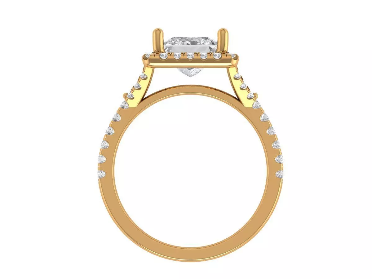 Princess Engagement Ring 3D print model_5