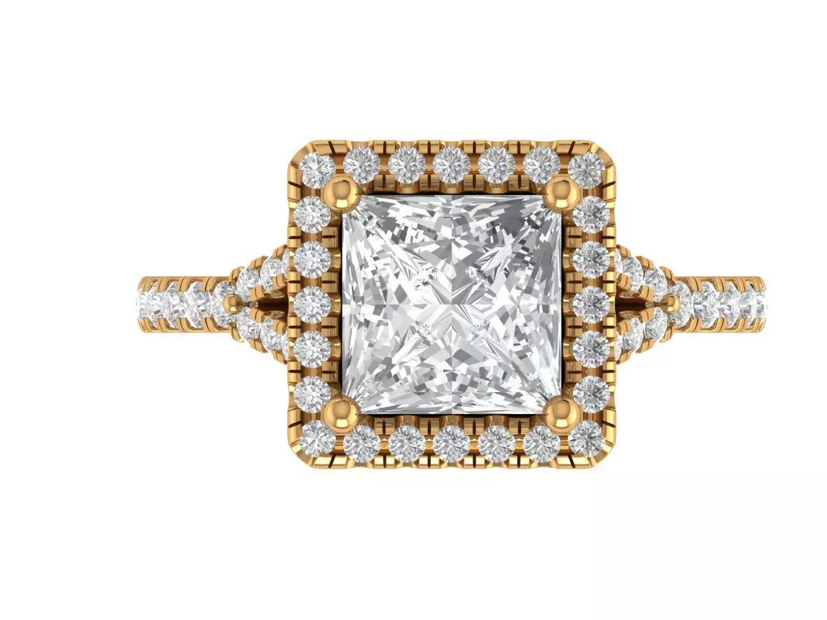 Princess Engagement Ring 3D print model_1