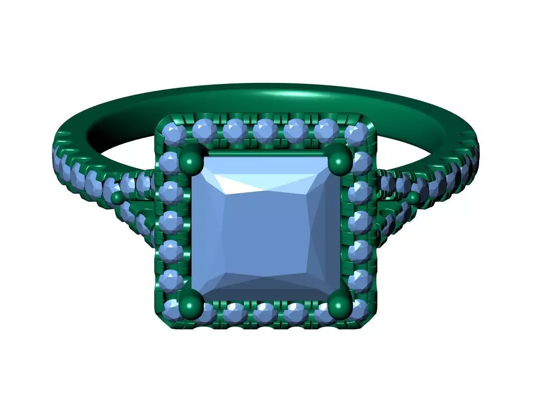 Princess Engagement Ring 3D print model_11