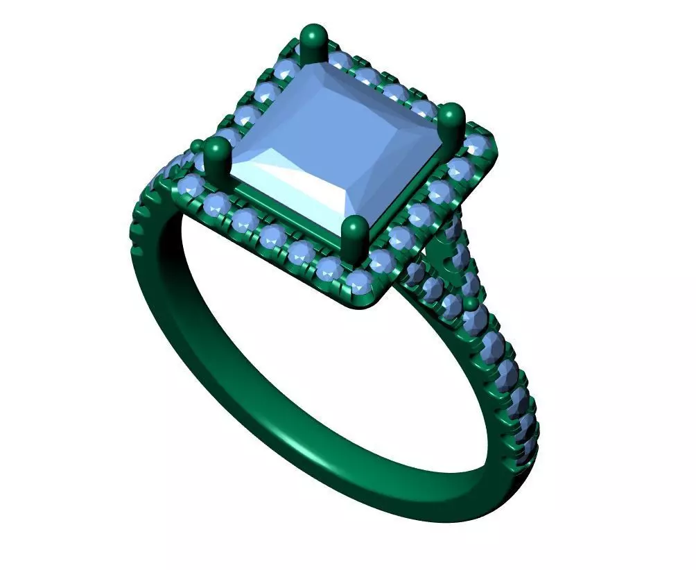 Princess Engagement Ring 3D print model_8