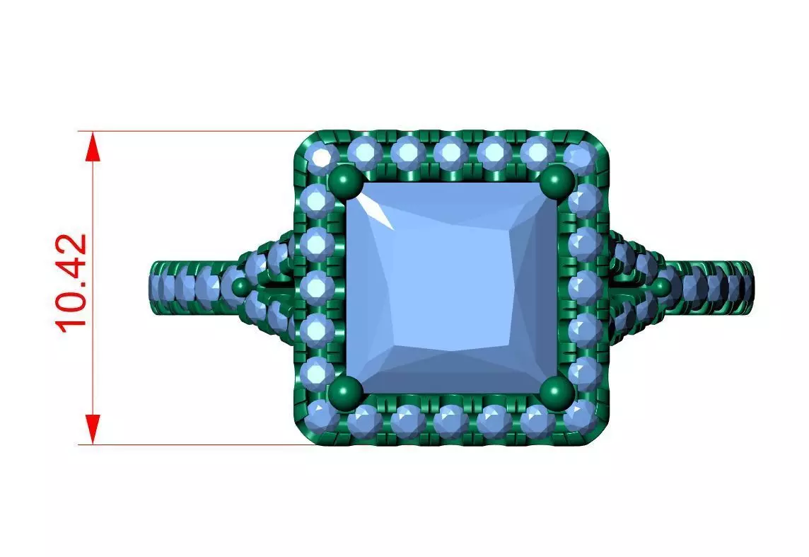 Princess Engagement Ring 3D print model_10