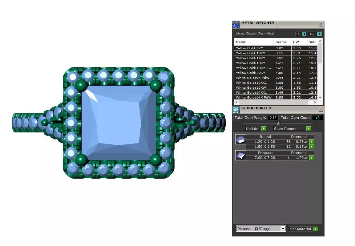 Princess Engagement Ring 3D print model_9
