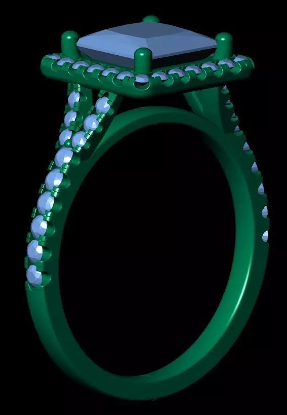 Princess Engagement Ring 3D print model_15