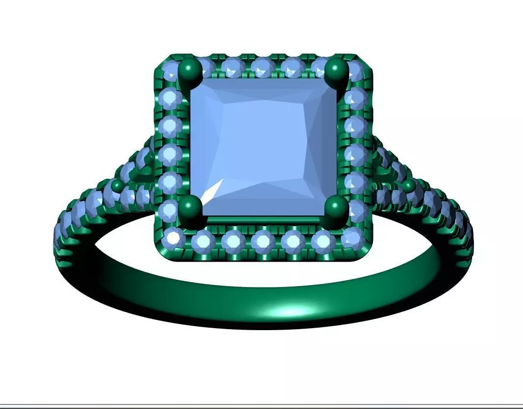 Princess Engagement Ring 3D print model_12