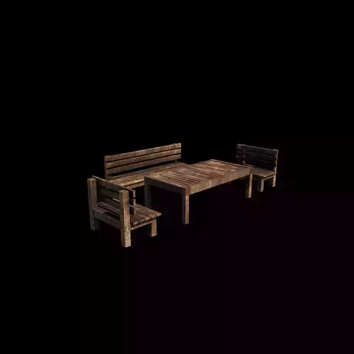 garden bench 02  3D model