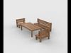 garden bench 02  3D model_1