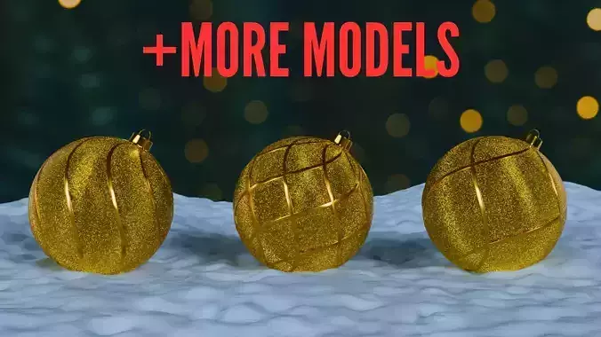 Christmas Ornaments Yellow BLEND STL