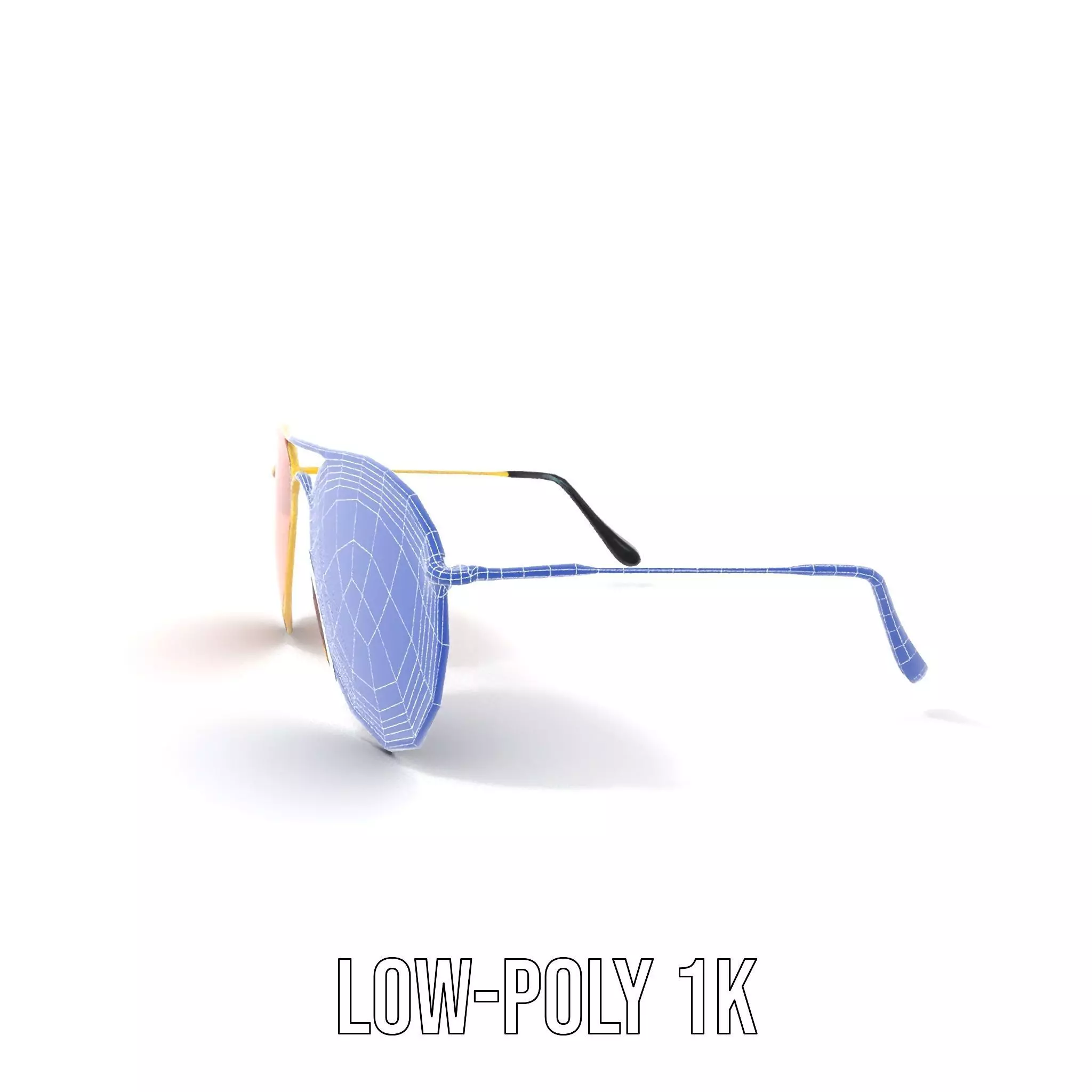 Golden Aviator Sunglasses model pack Low-poly 3D model_15