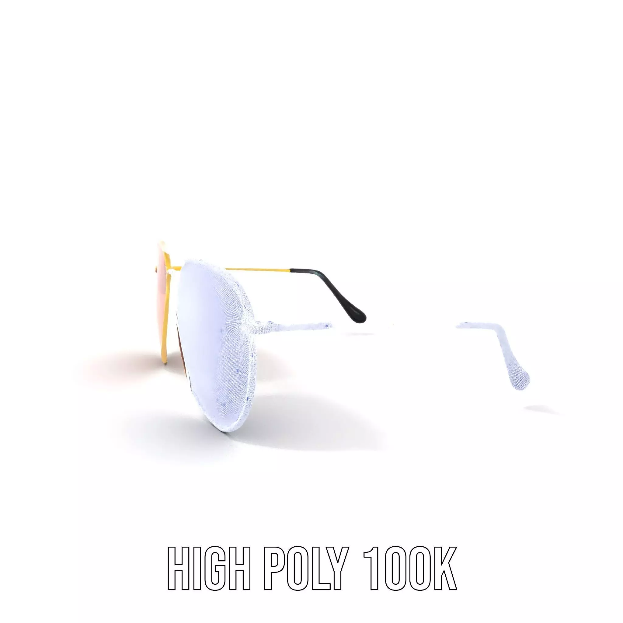 Golden Aviator Sunglasses model pack Low-poly 3D model_5