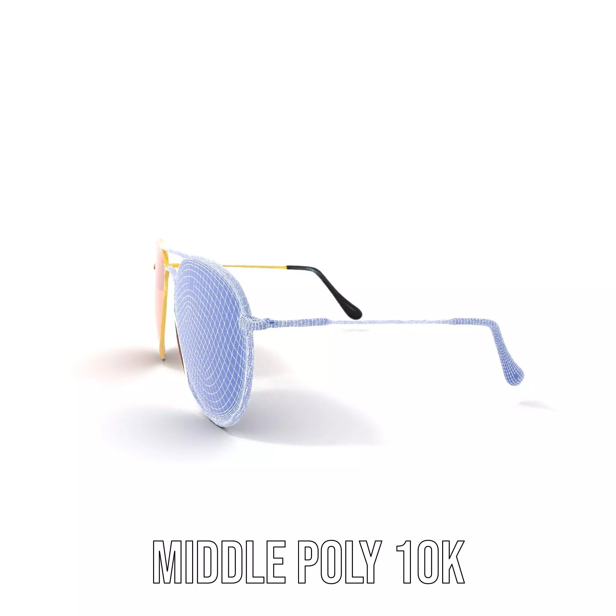 Golden Aviator Sunglasses model pack Low-poly 3D model_19