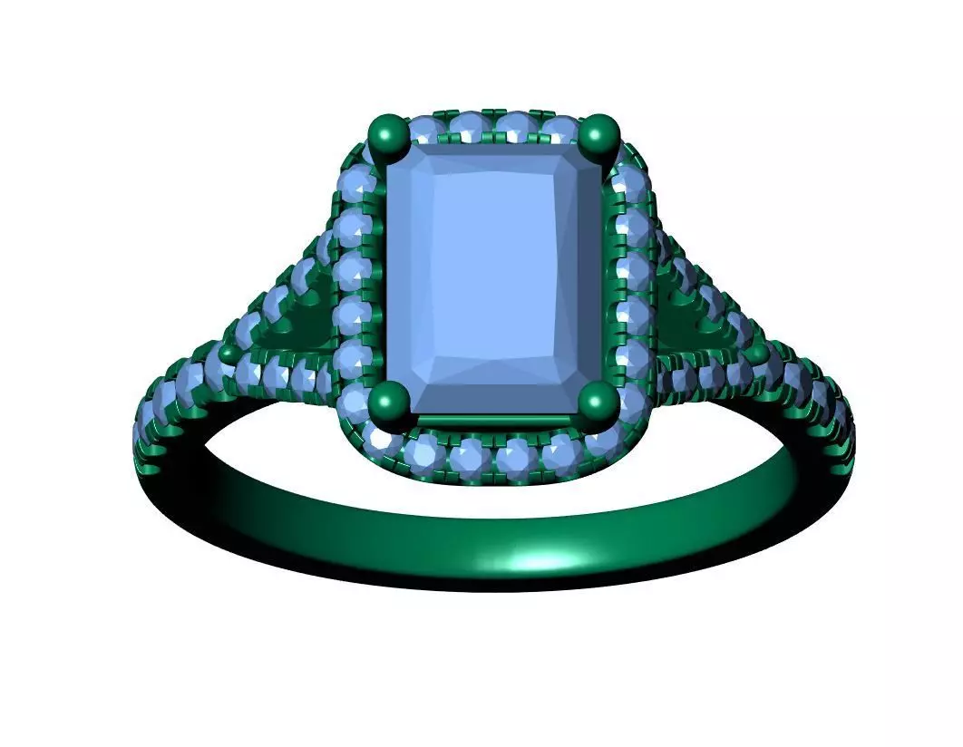 Radiant Engagement Ring 3D print model_12