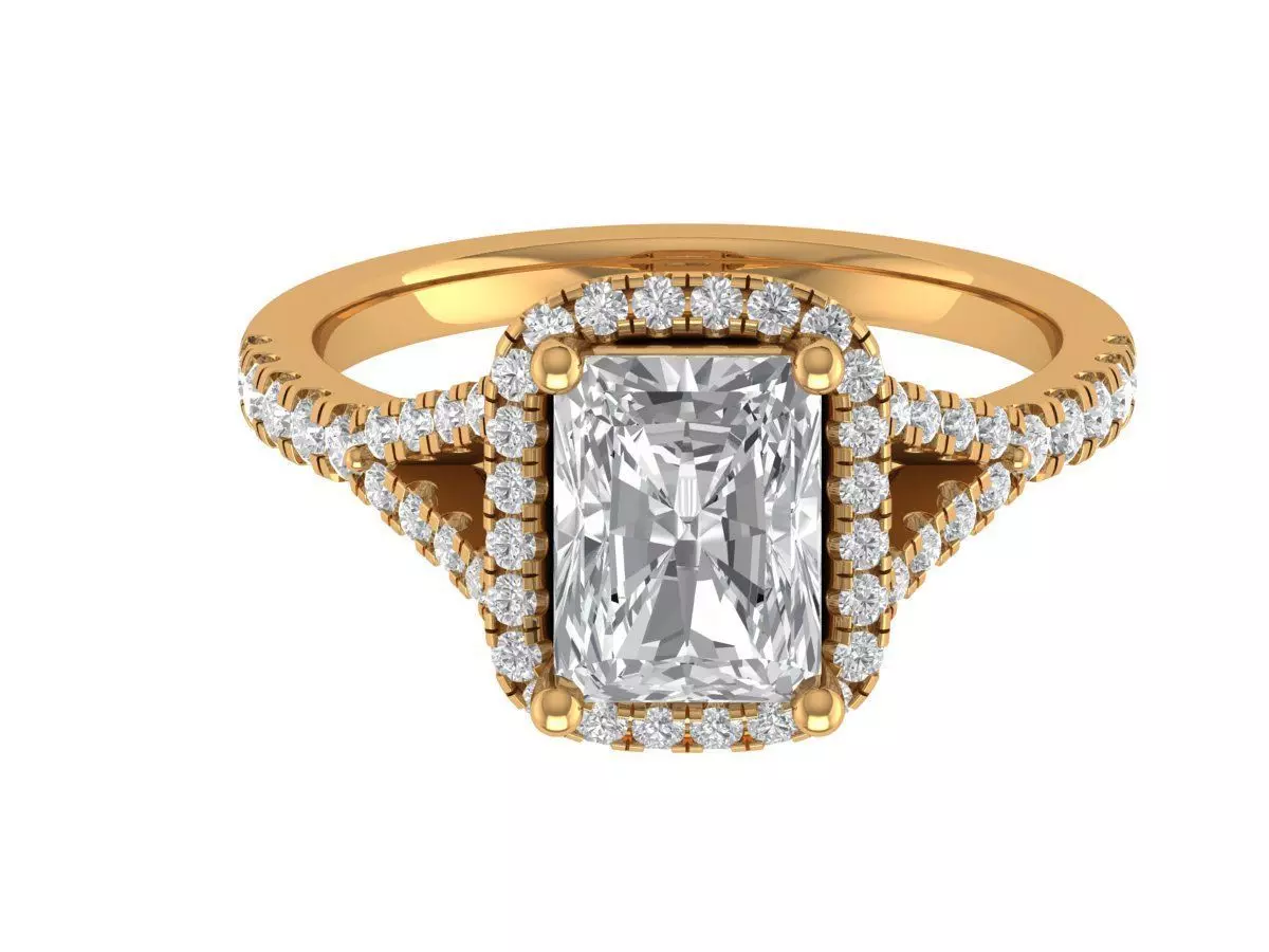 Radiant Engagement Ring 3D print model_0