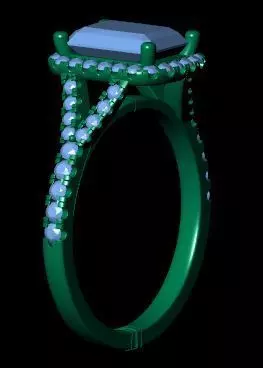 Radiant Engagement Ring 3D print model_15