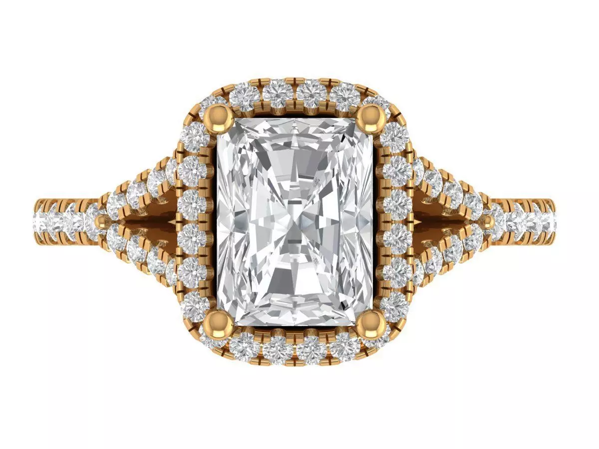 Radiant Engagement Ring 3D print model_1