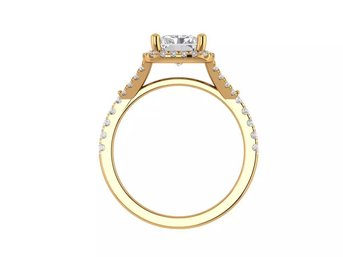 Radiant Engagement Ring 3D print model_5
