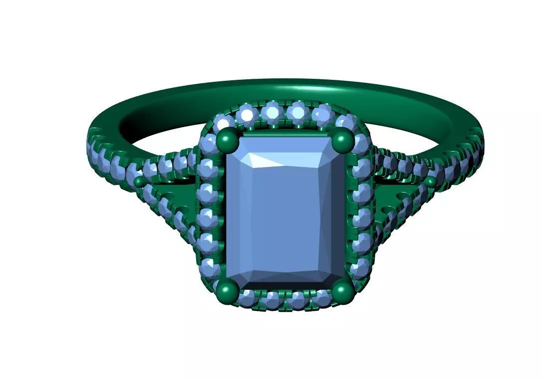 Radiant Engagement Ring 3D print model_11