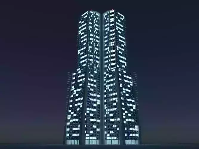 Skyscraper 2 futuristic 3D model