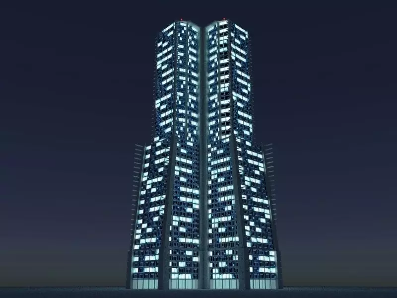 Skyscraper 2 futuristic 3D model_0