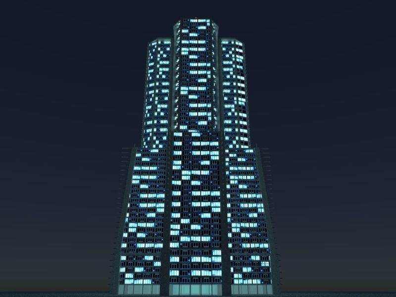 Skyscraper 2 futuristic 3D model_4