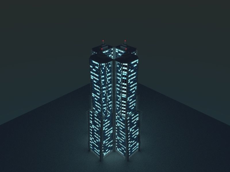Skyscraper 2 futuristic 3D model_2