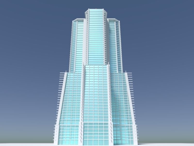 Skyscraper 2 futuristic 3D model_5