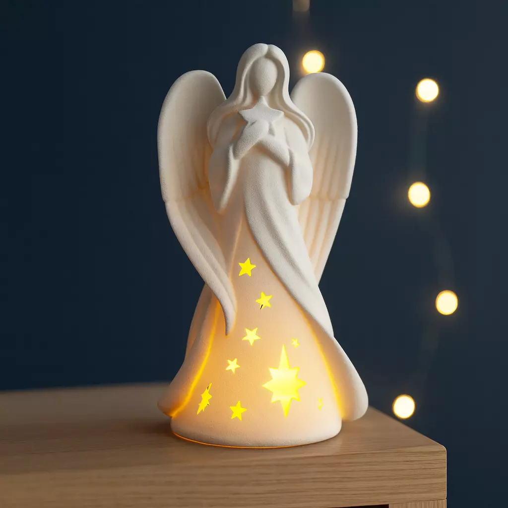 Angel Candle Holder Christmas Guardian Angel Figurine 3D print model_5