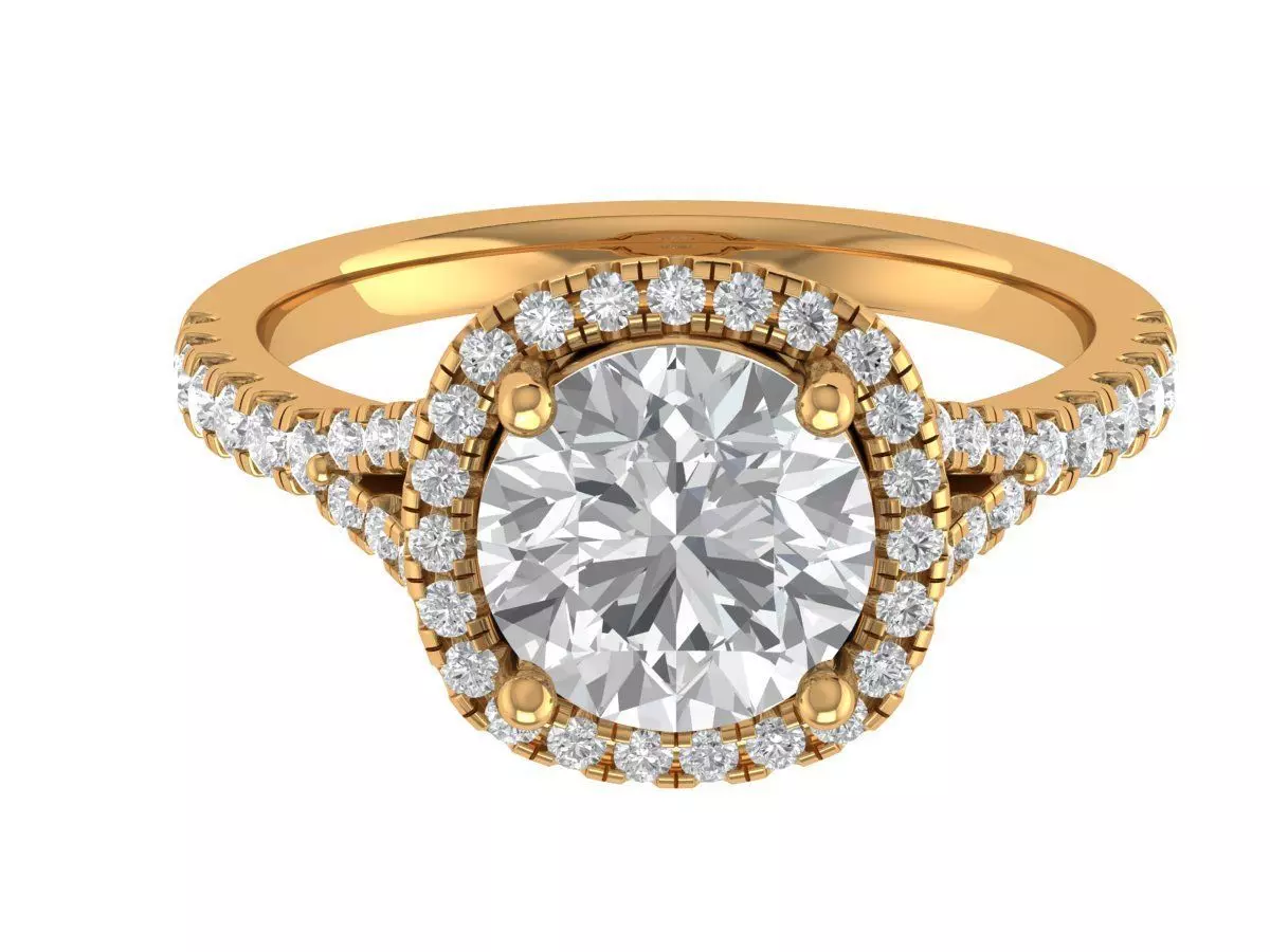 Round Engagement Ring 3D print model_0