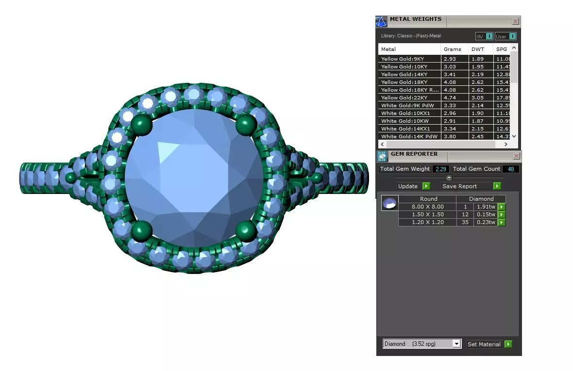 Round Engagement Ring 3D print model_9