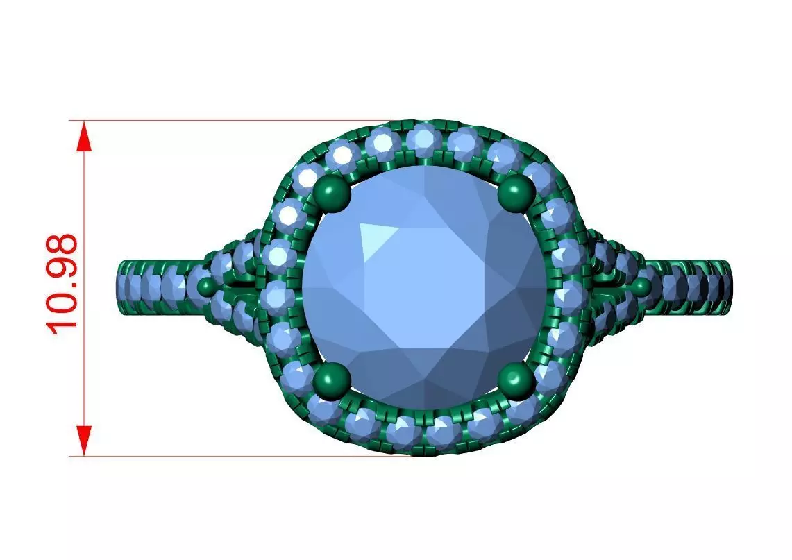 Round Engagement Ring 3D print model_10