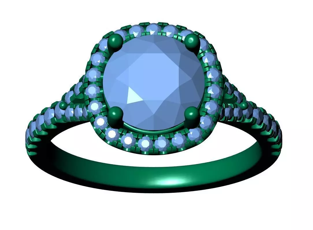 Round Engagement Ring 3D print model_12