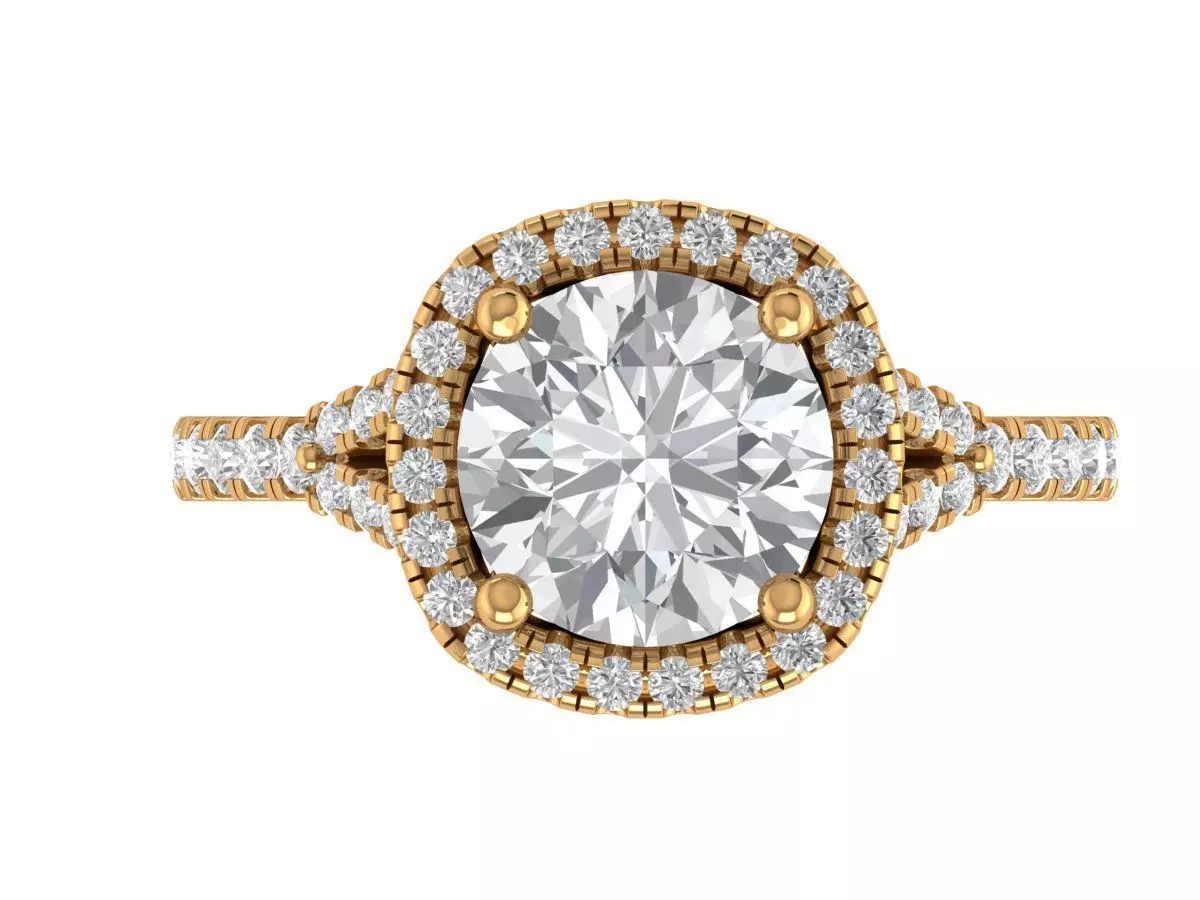 Round Engagement Ring 3D print model_1