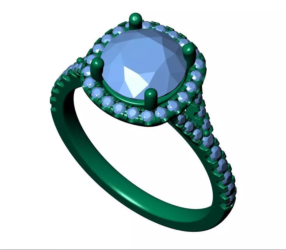Round Engagement Ring 3D print model_8