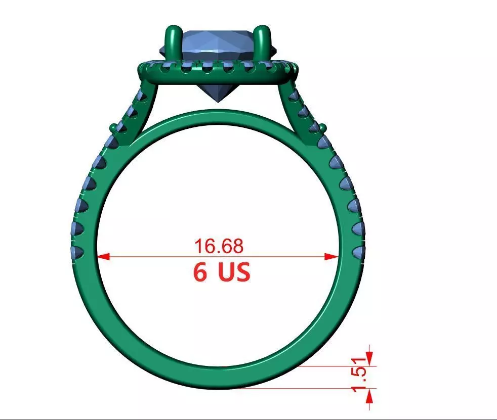 Round Engagement Ring 3D print model_13