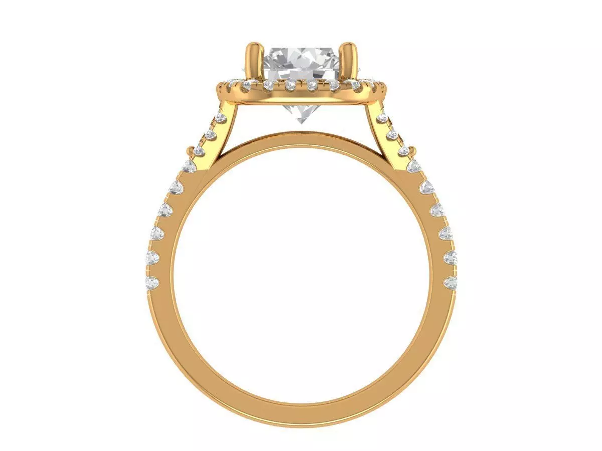 Round Engagement Ring 3D print model_4