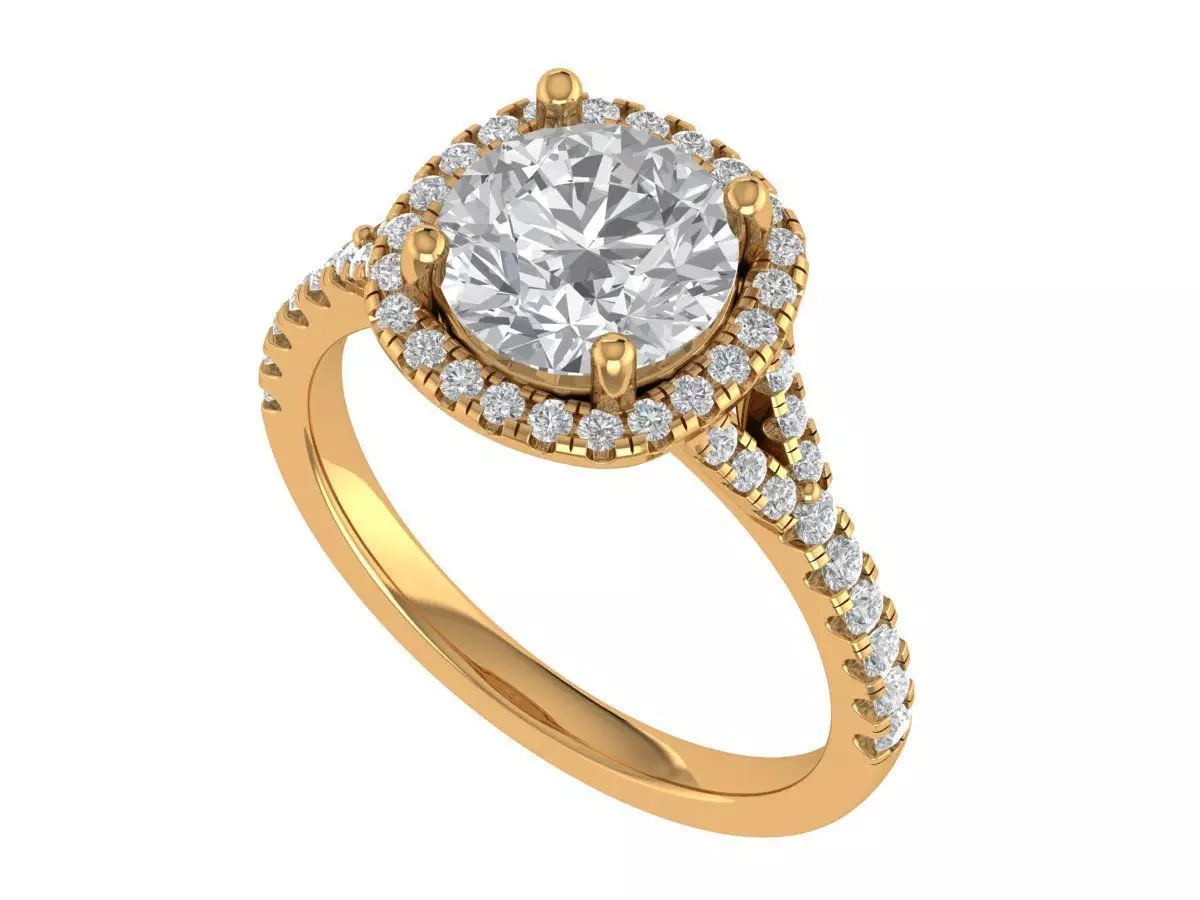 Round Engagement Ring 3D print model_5
