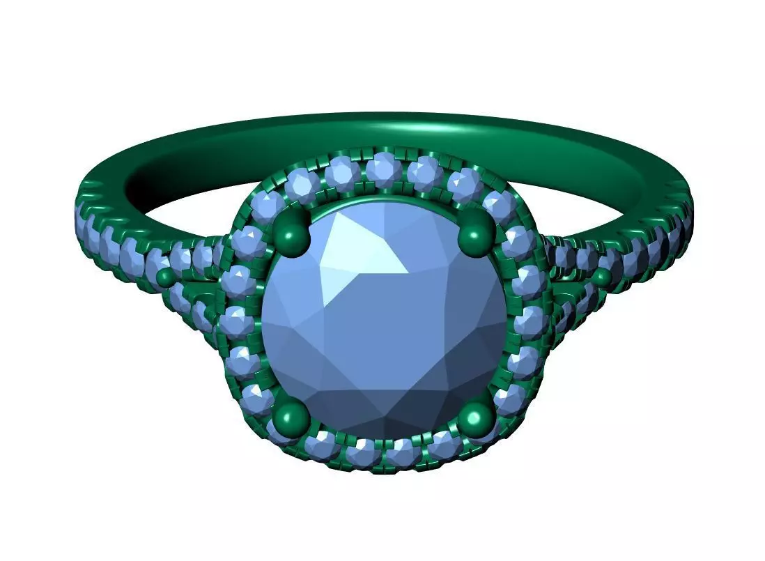 Round Engagement Ring 3D print model_11