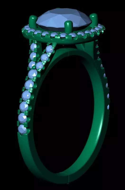 Round Engagement Ring 3D print model_15