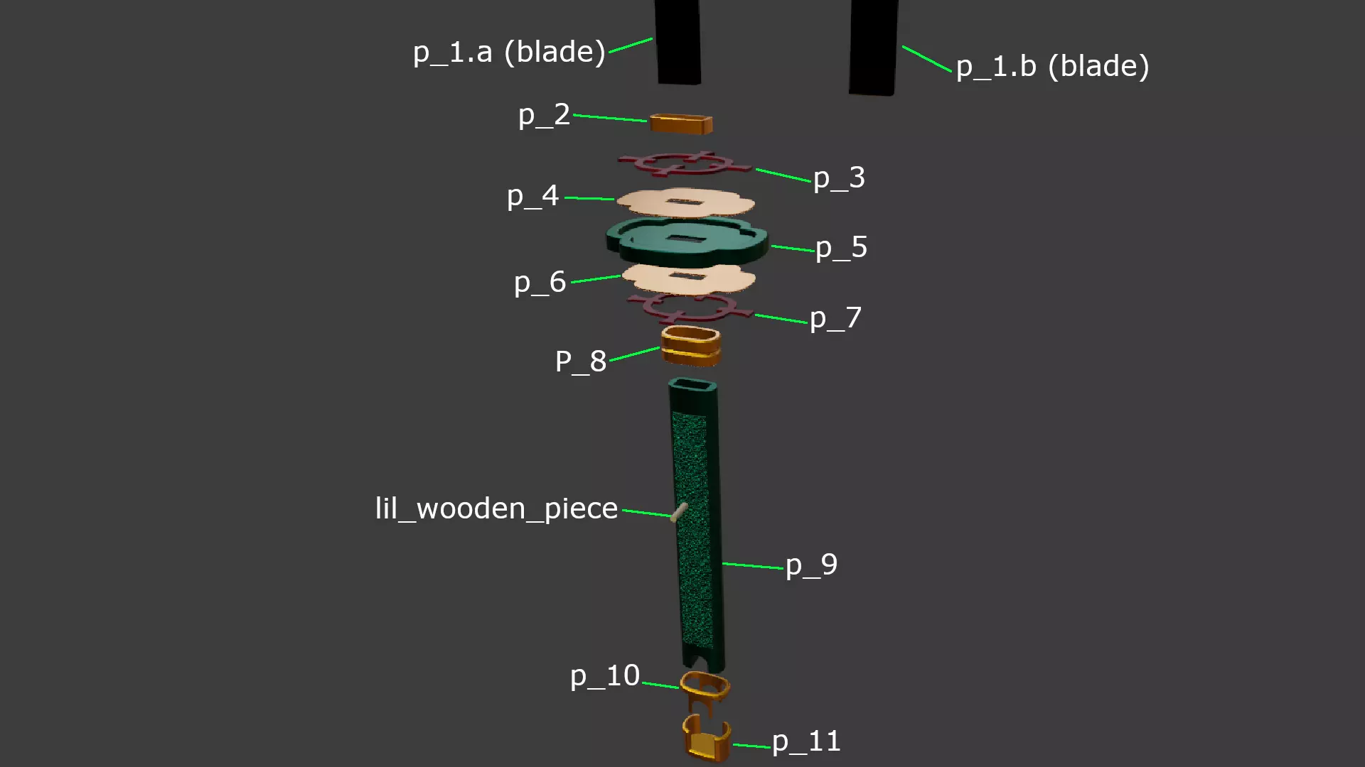 Uzui Tengen swords cleavers Demon Slayer Katana Nichirin Blades 3D print model_2