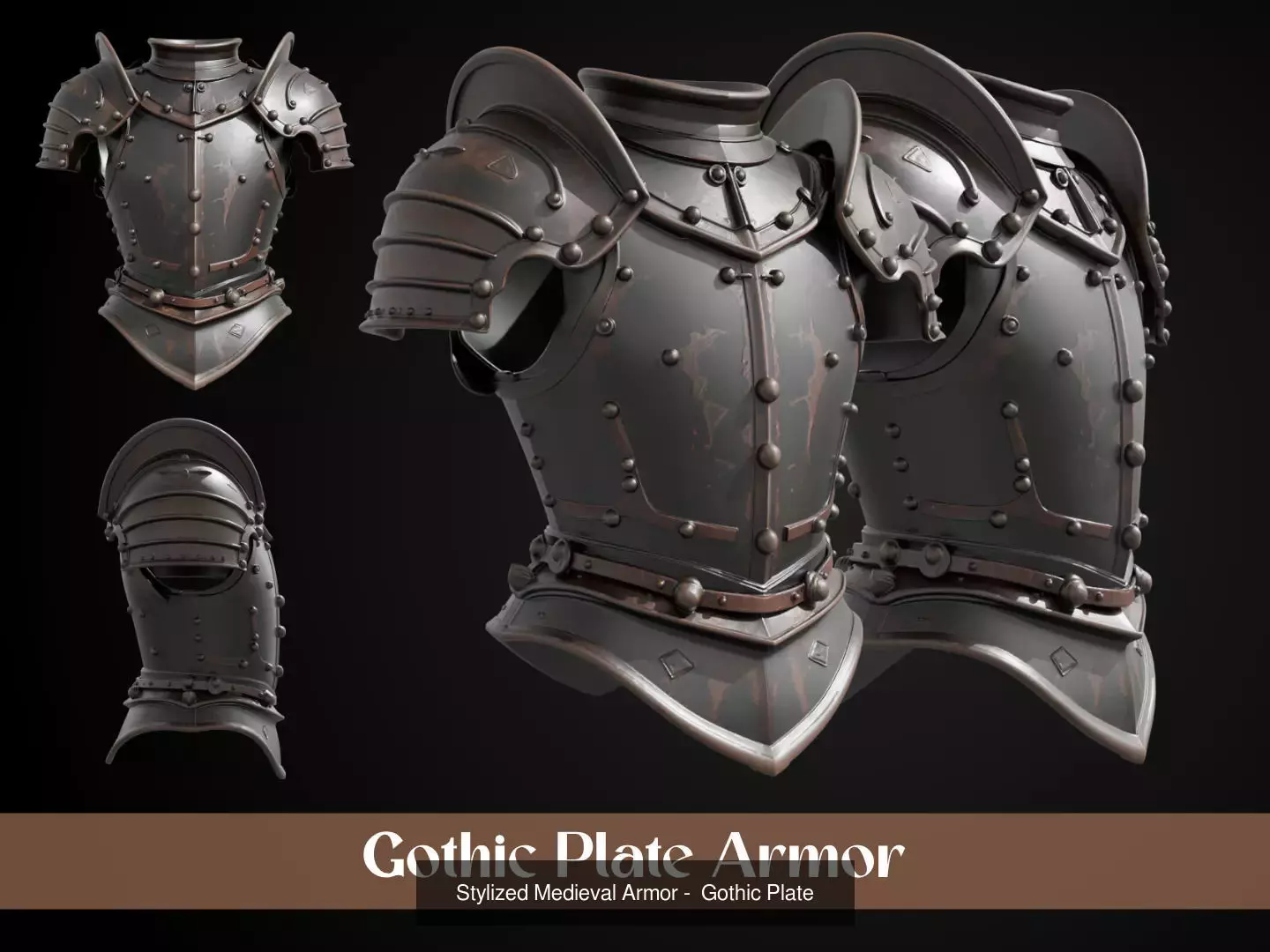 Stylized Medieval Armor Pack 3D Model Collection_2