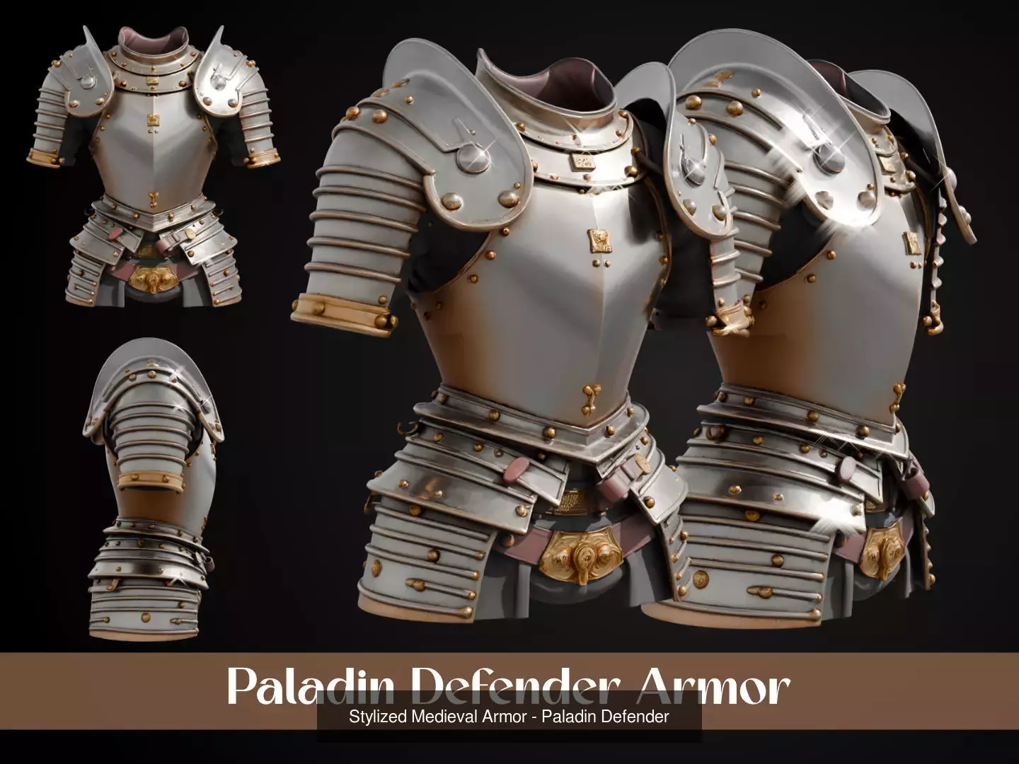 Stylized Medieval Armor Pack 3D Model Collection_5