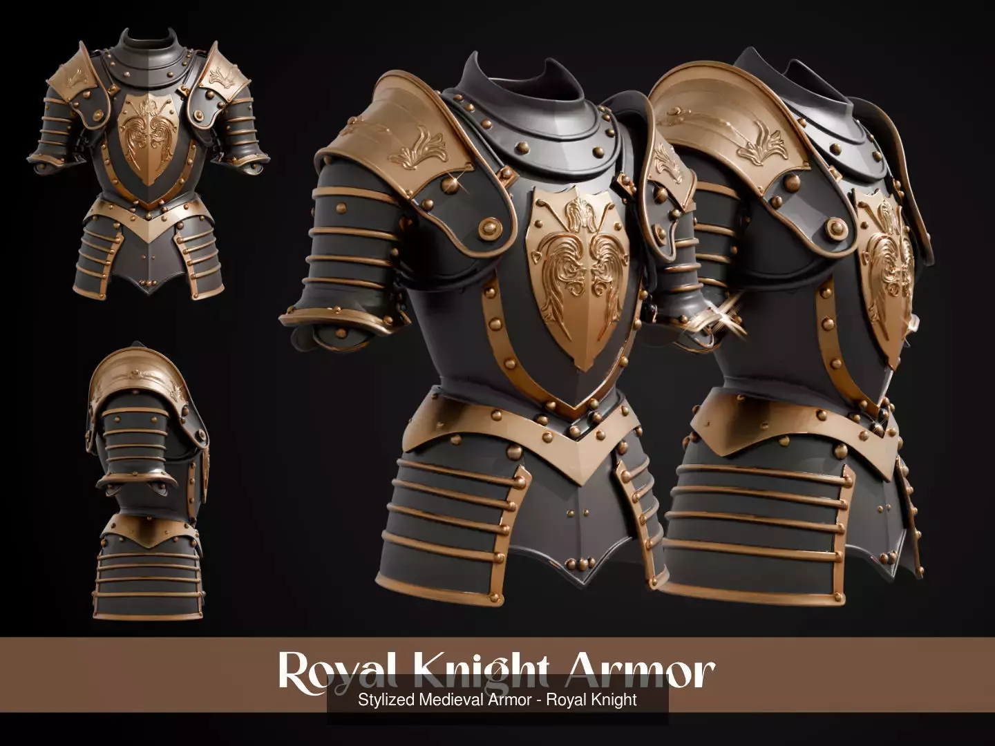 Stylized Medieval Armor Pack 3D Model Collection_8