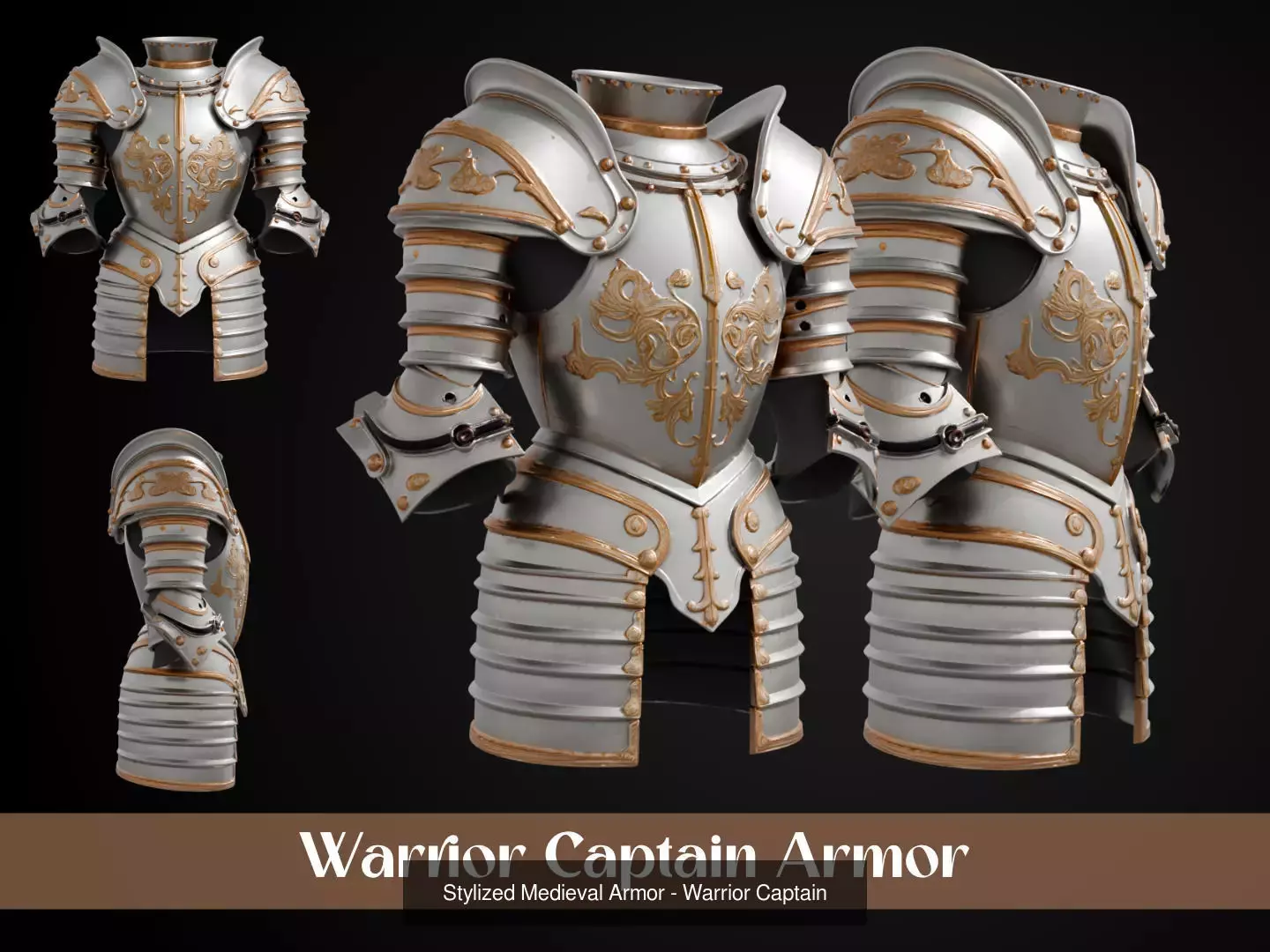 Stylized Medieval Armor Pack 3D Model Collection_7