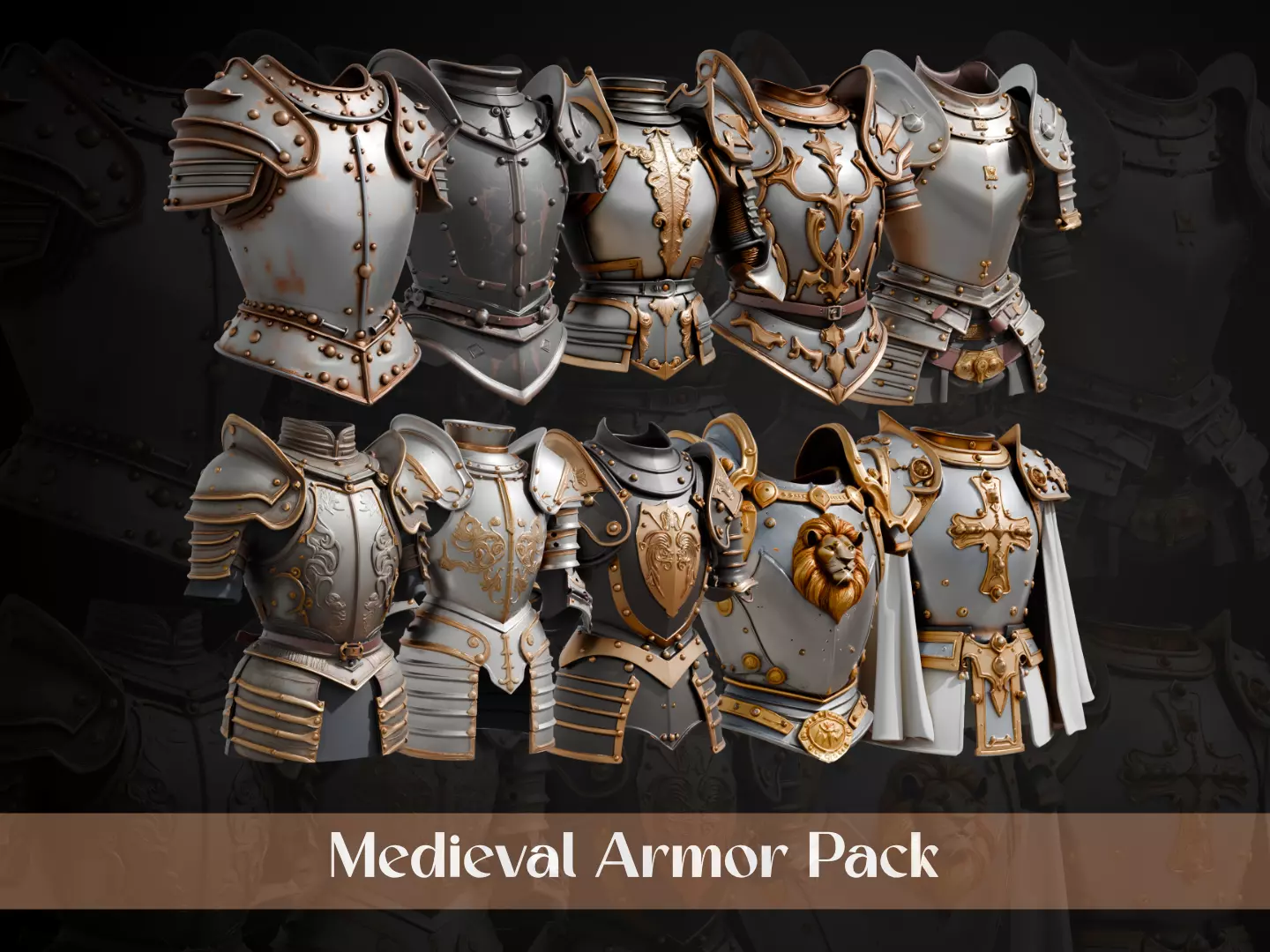 Stylized Medieval Armor Pack 3D Model Collection_0