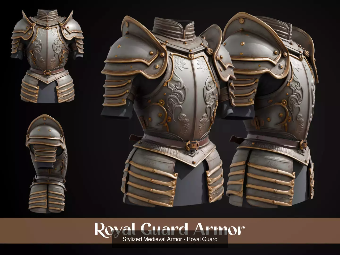 Stylized Medieval Armor Pack 3D Model Collection_6