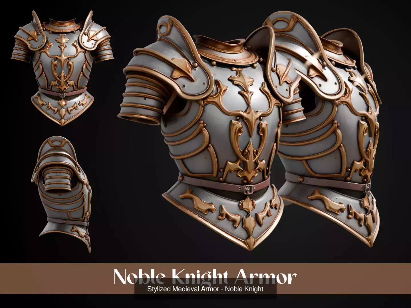 Stylized Medieval Armor Pack 3D Model Collection_4
